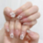 Thumbnail: 24pcs Simple Style Nail Art Colorful Lines Fake Nails In Shape Of Water Drop Pr