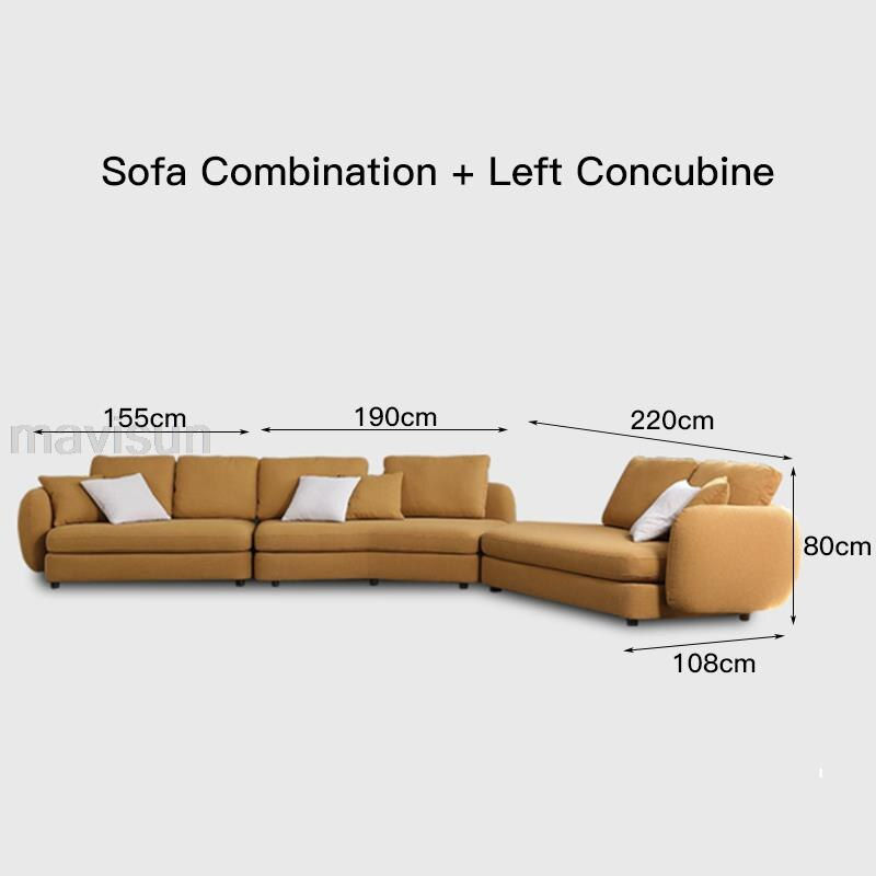 Thumbnail: Minimalist Retro Soft Custom Comfortable Back Corner Living Room Sofa Chaise Lo