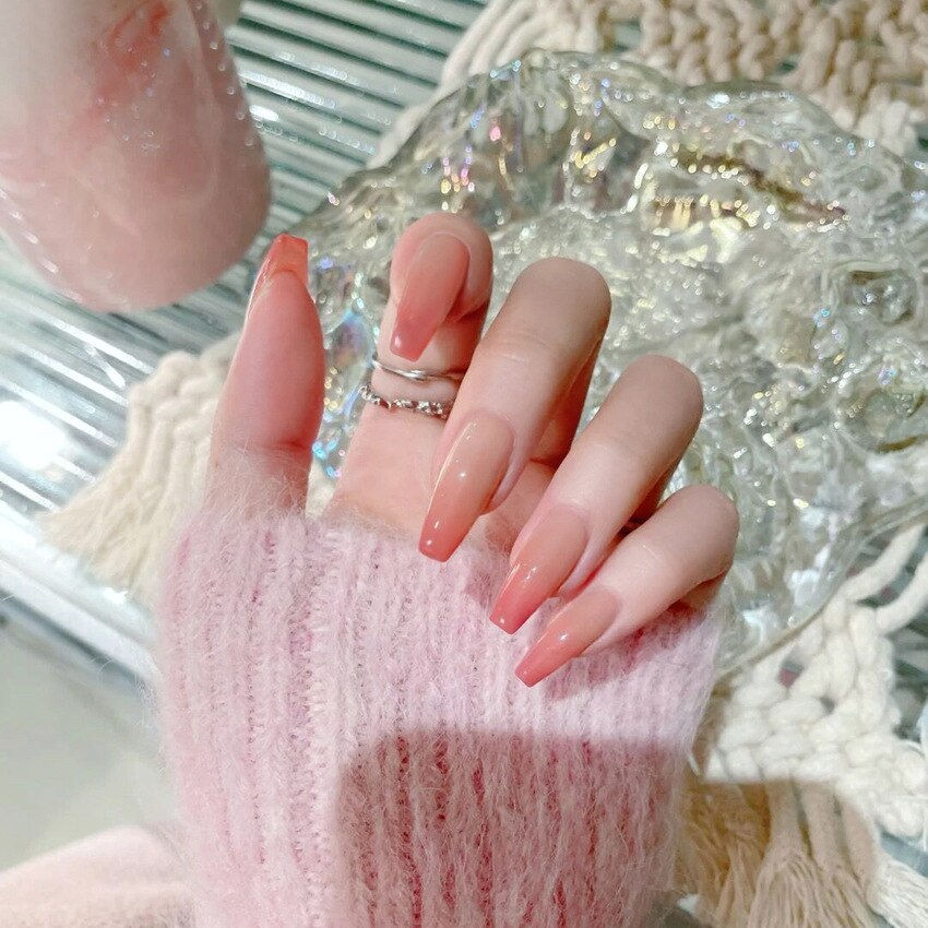 Thumbnail: 24Ps Childlike Fake Nails With Glue Cute Kawaii Personality Stick On Nails Fals