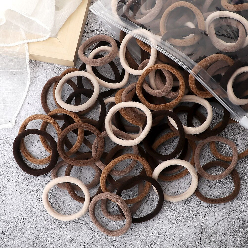 Thumbnail: 50PCS/Set Women Girls Basic Hair Bands 4cm Simple Solid Colors Elastic Headband