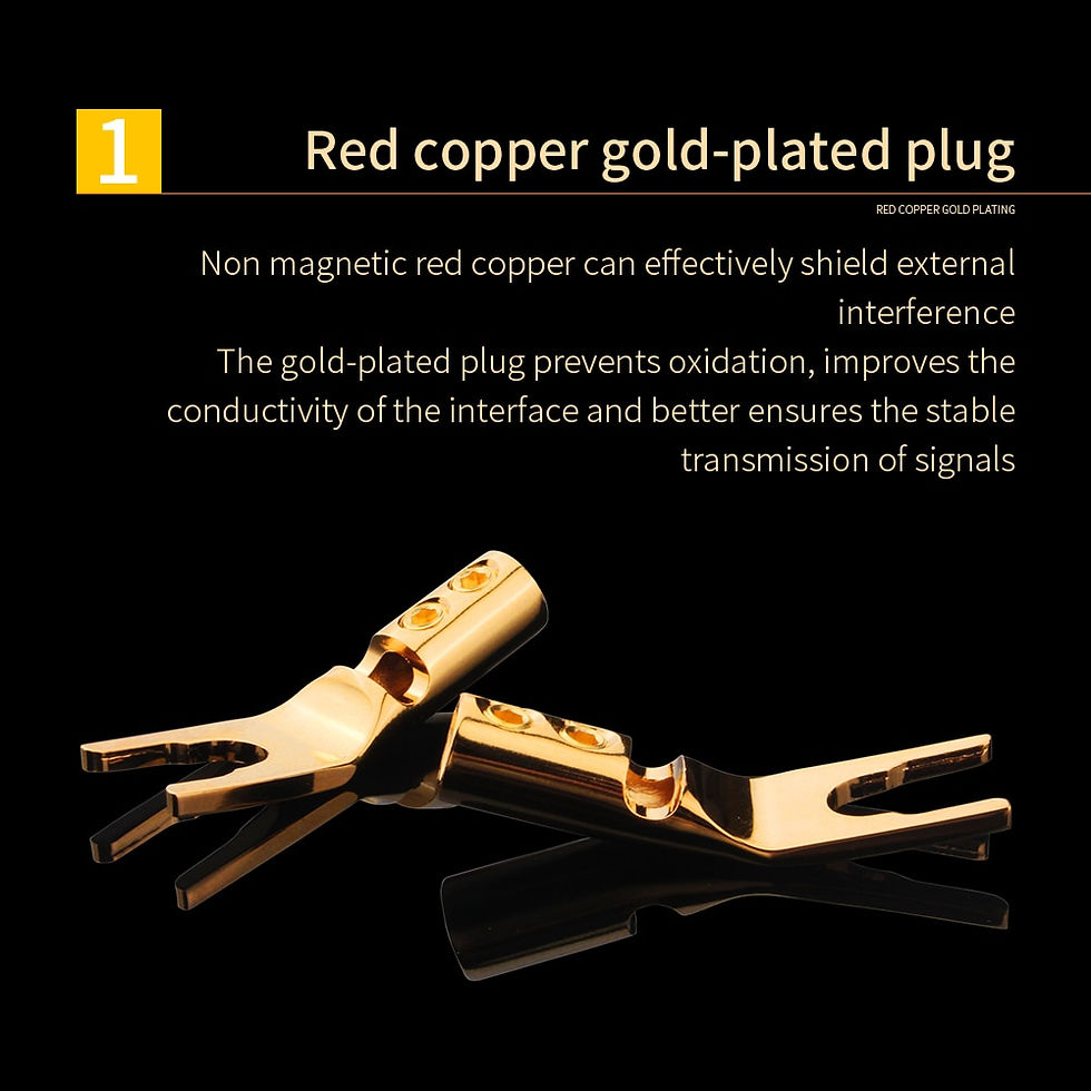 Thumbnail: HIFI 8PCS Banana Y spade U/Y Gold Plated pure Copper Screw Fork HiFi Speaker Sp