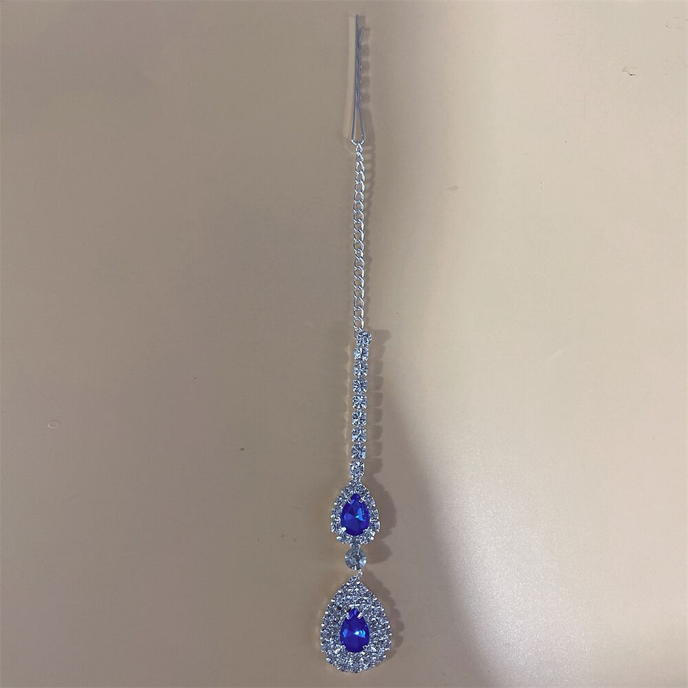 Thumbnail: Simple Fashion Water Drop Pendant Forehead Chain Boho Bride Wedding Shiny Rhine