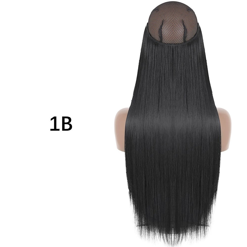 Thumbnail: Synthetic Long Wavy No Clip Hair Extensions Artifical Invisible Fish Line False