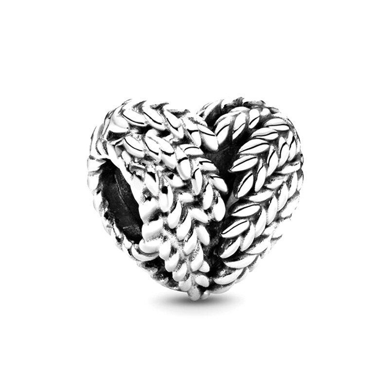 Thumbnail: 2Pcs New Hot Sale Silver Color Feather Star Hollow Heart Star Beads Fit Origina