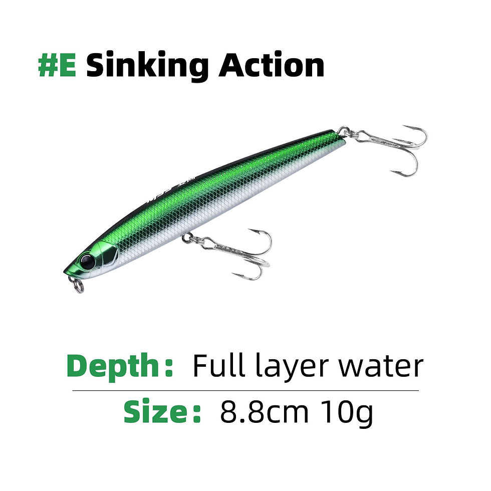 Thumbnail: HANDING 8.8/10.7cm Floating Pencil Popper&Sinking Pencil Hard Bait Topwater Plo