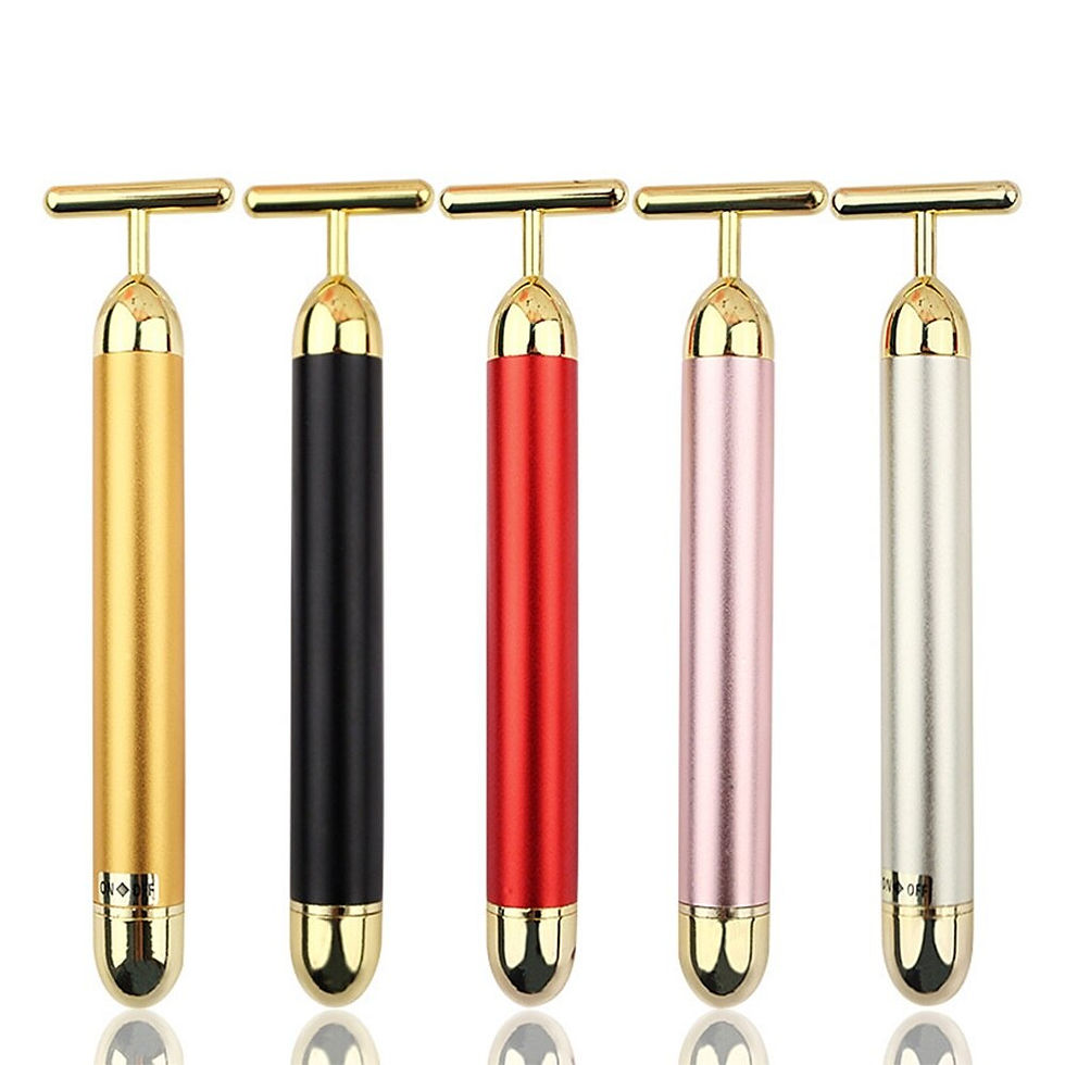 Thumbnail: 24k Gold Facial Slimming Face Beauty Bar Pulse Firming Facial Roller Massager L