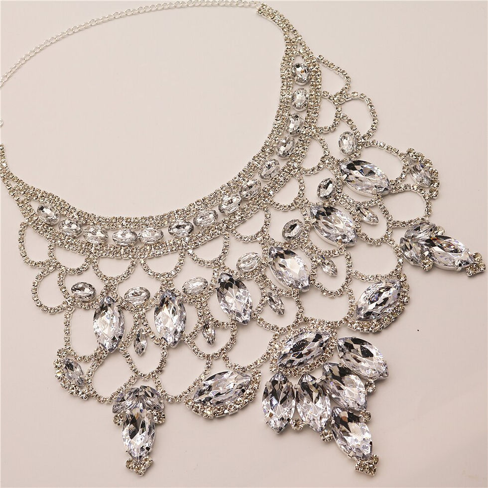 Thumbnail: 2022 Exquisite Luxury Large Crystal Pendant Necklace Ladies Dinner Dance Exquis
