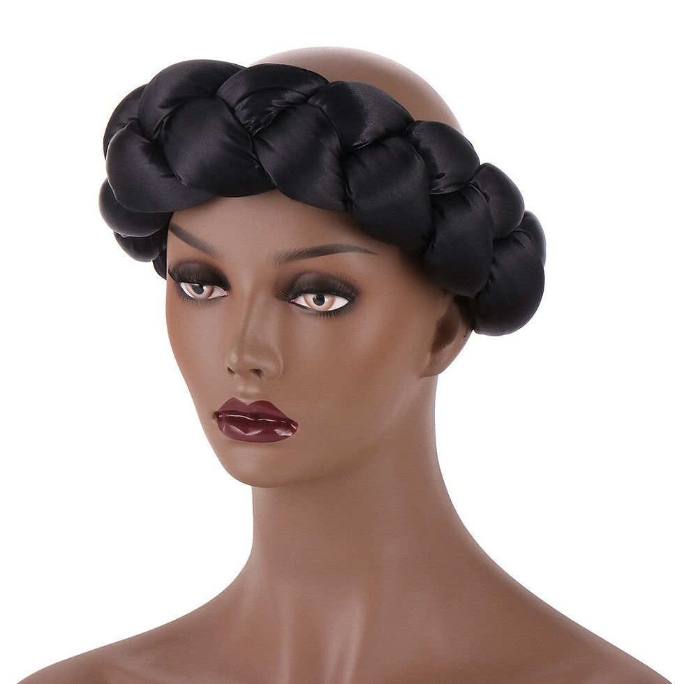 Thumbnail: 2022 Latest Exaggerated big satin twist braid Handmade African Cap Nigerian Wed