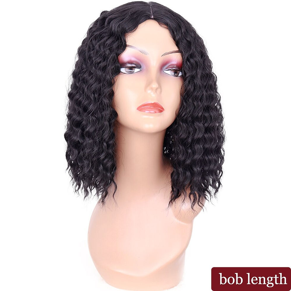 Thumbnail: Long Middle Part Synthetic Afro Kinky Curly Wigs for Black Women Cosplay Party 
