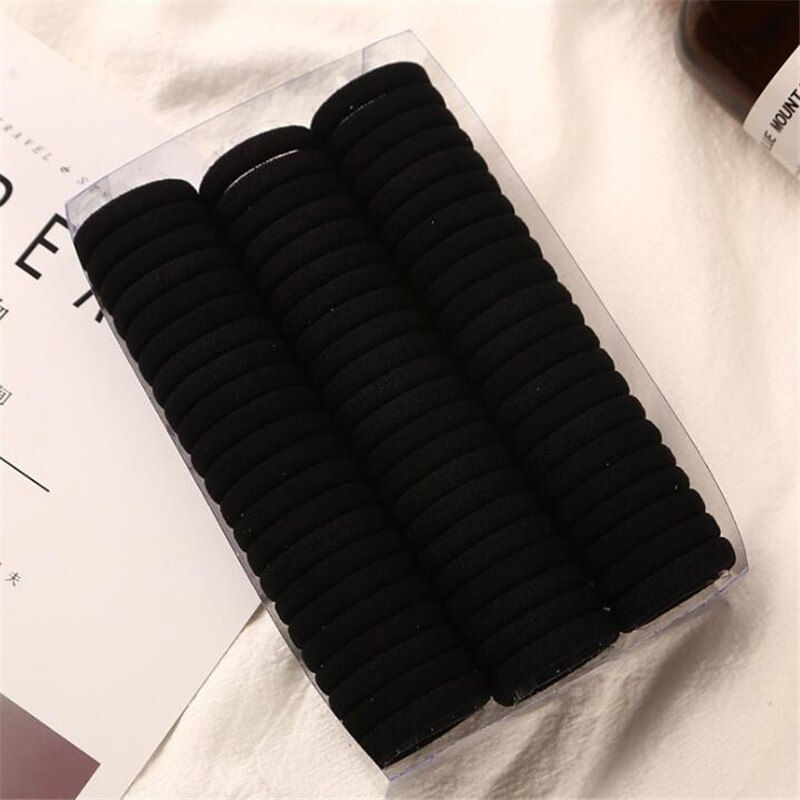 Thumbnail: 1Set Fashion Women Solid Colors Thick Elastic Rubber Bands Simple Style Pretty 