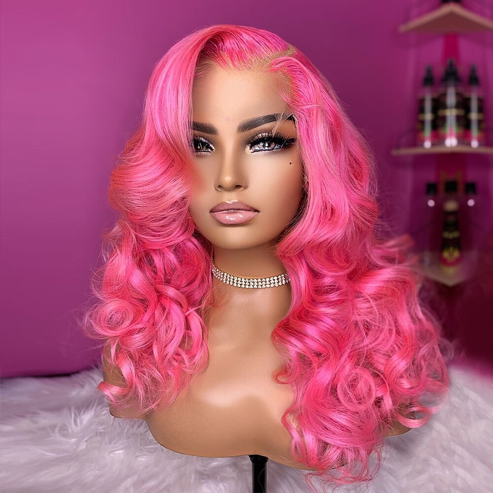 Thumbnail: Pink 13x6 Transparent Lace Front Wig Body Wave Wigs For Women 613 Colored 13x4 