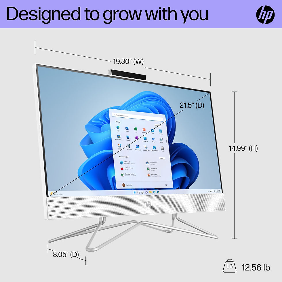 Thumbnail: HP 21.5" All-in-One PC, Intel Pentium Silver J5040, 8GB SDRAM, 128GB SSD, Snow 
