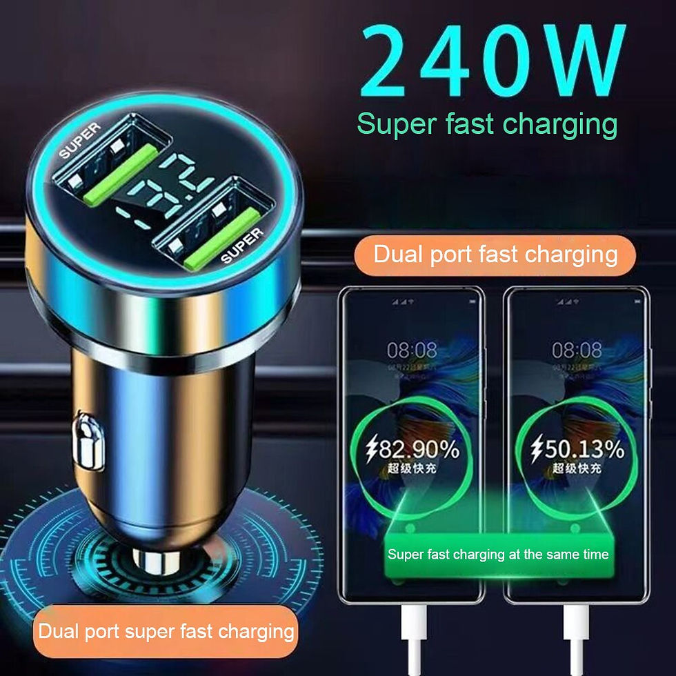 Thumbnail: 240W Fast USB Interface Car Charger For IPhone 14 Pro Max 13 12 11 Oneplus 2-Po