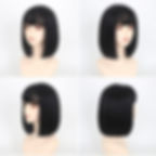 Thumbnail: Black Bobo Wigs Women Hair Lace Chemical Fiber Fashion Young Girls Short Straig