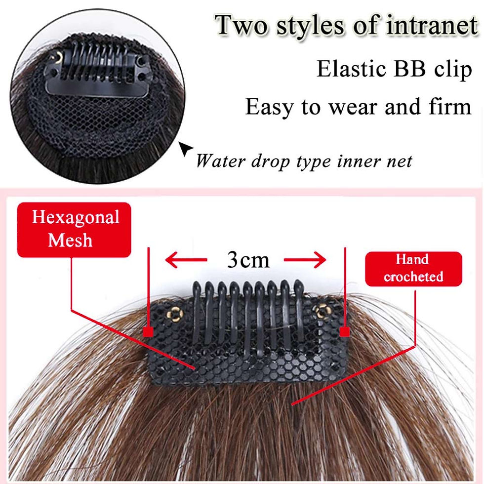 Thumbnail: Clip In Air Bangs Thin Fake Fringes Natural Straigth Synthetic Neat Hair Bang A