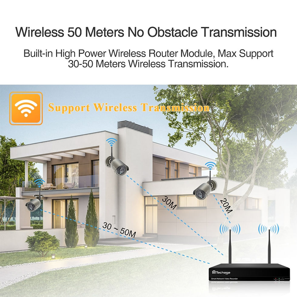 Thumbnail: Techage H.265 8CH 3MP Wireless Camera System Audio Record Smart IR Cut Outdoor 