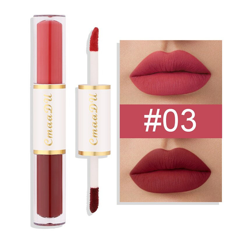 Thumbnail: New Double-head Lipstick Liquid Matte Non-stick Cup Lipstick Set Waterproof Lon