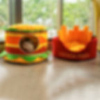 Thumbnail: Cat Bed House Hamburger Bed Disassemblability Windproof Pet Puppy Nest Shell Bu
