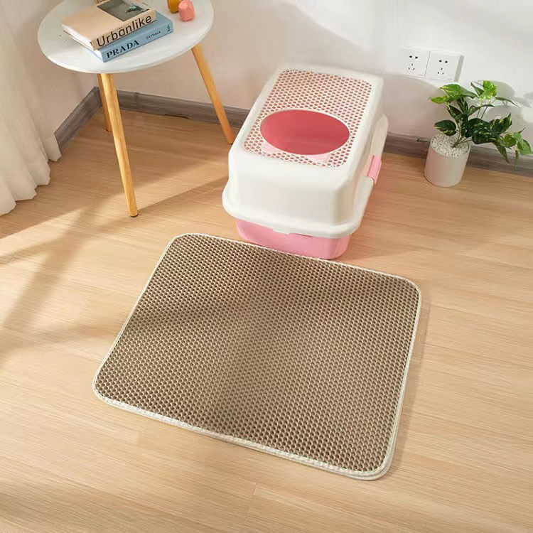 Thumbnail: Waterproof EVA Double Layer Cat Litter Box Mat Non-slip Sand Cat Pad Washable B