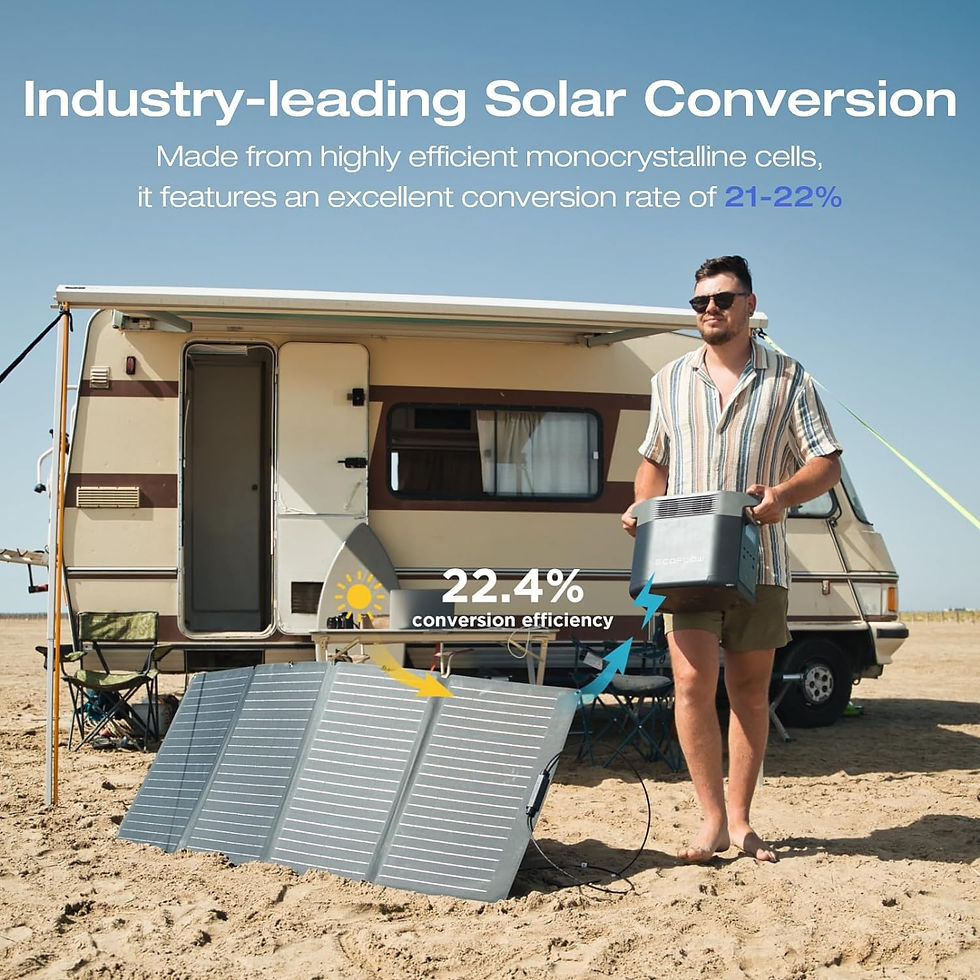 Thumbnail: EF ECOFLOW 160 Watt Portable Solar Panel for Power Station, Foldable Solar Char