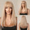 Miniaturbild: Blonde with Brown Highlight Long Straight Synthetic Wigs for Women Natural Hair
