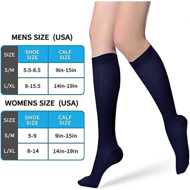 Thumbnail: 2 Pairs Compression Stockings Blood Circulation Promotion Slimming Sport Compre