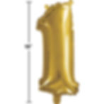 Thumbnail: Way to Celebrate Gold Foil Party Balloon Number 1, 16"