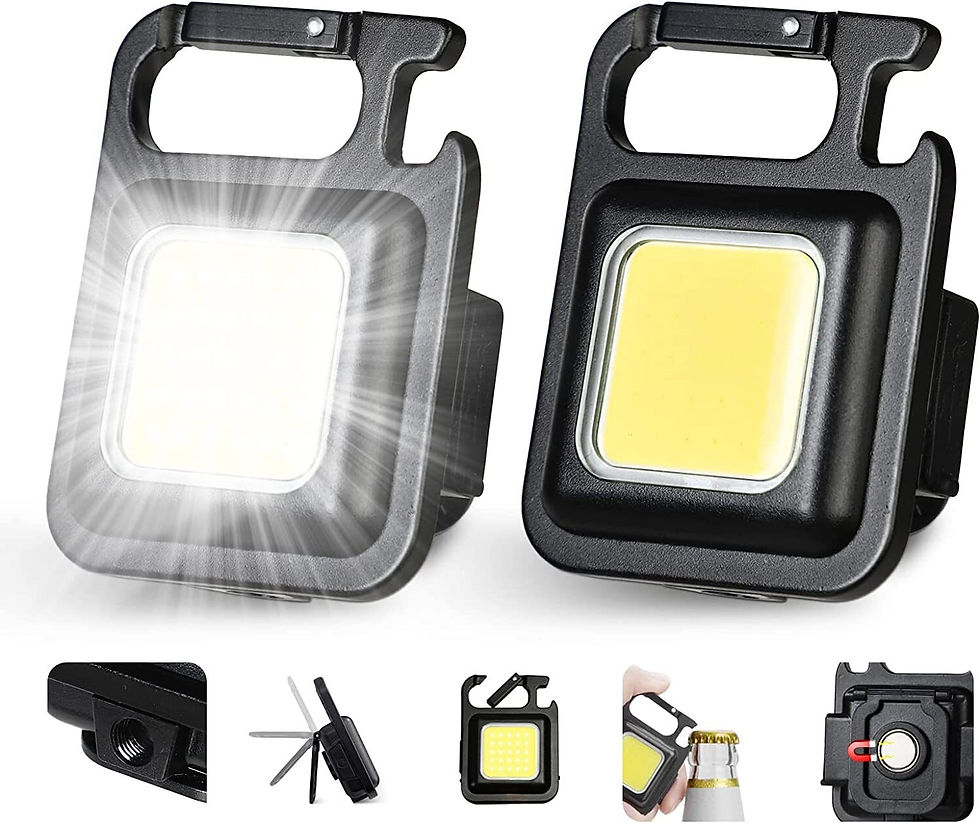 Thumbnail: 10PCS Mini LED 1800LM Flashlight Keychain Multifunctional Portable COB Camping 
