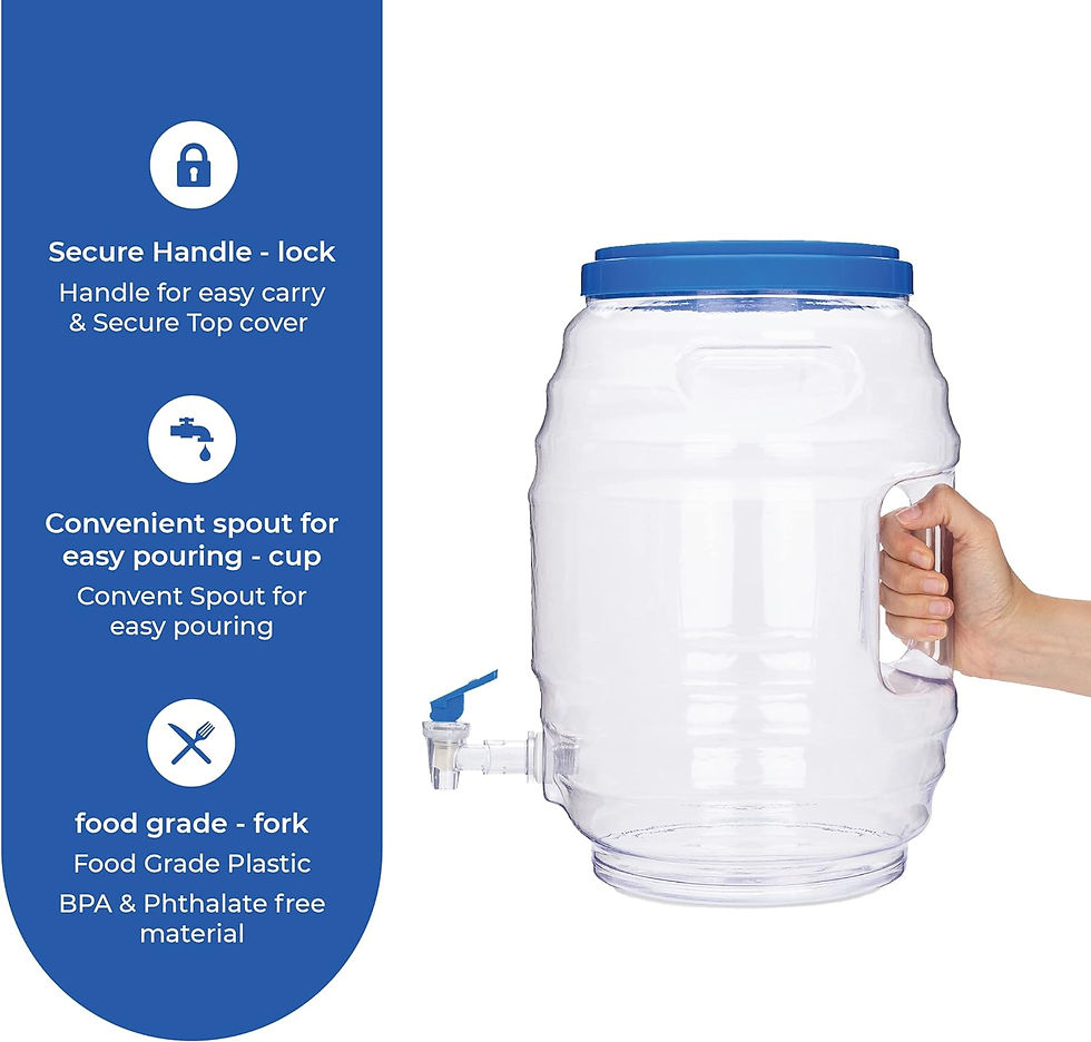 Thumbnail: CHAMPS 3 Gallon Jug with Lid and Spout - Aguas Frescas Vitrolero Plastic Water 
