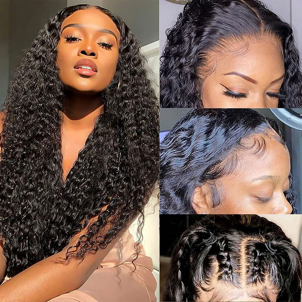 Thumbnail: Deep Wave 13x4 Lace Frontal Human Hair Wig Brazilian 30 32 Inch HD Transpare La