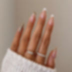 Thumbnail: 24pcs French Style False Nails Glitte Design Fake Nail Patch Mid Length Coffin 