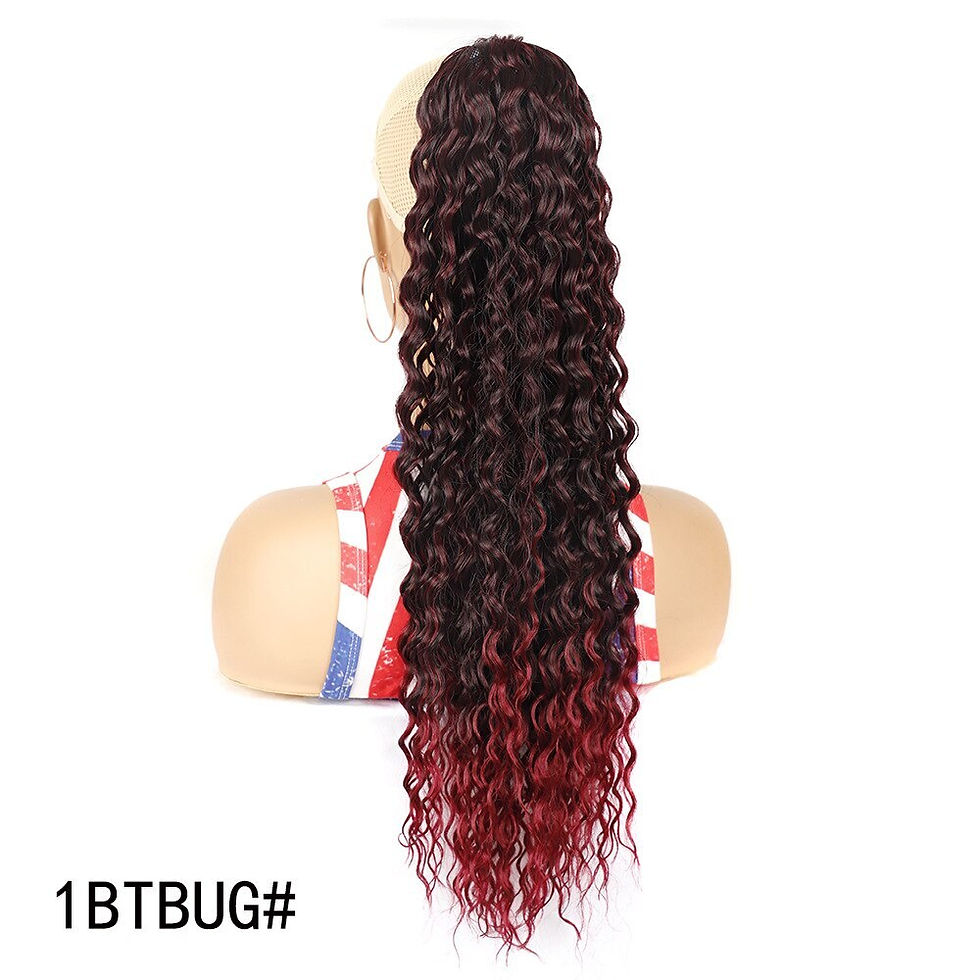 Thumbnail: 26Inch Curly Ponytail Extension For Black Women Drawstring Ponytail Hair Extens
