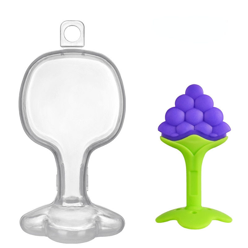 Thumbnail: Fruits Shape Baby Chewing Teether Toys Safe BPA Free Silicone Teething Chew Den