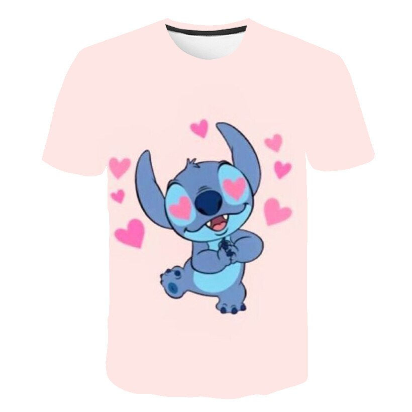 Thumbnail: 2023 Summer Boys Girls Stitch T Shirts Cartoon Baby T-shirts Short Sleeves Prin