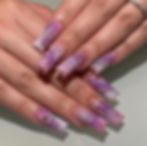 Thumbnail: 24pcs Simple Style Nail Art Colorful Lines Fake Nails In Shape Of Water Drop Pr