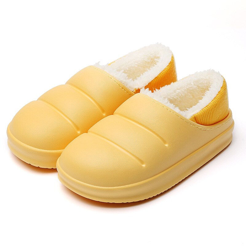 Comfy lined slippers - multiple colors yellow--A