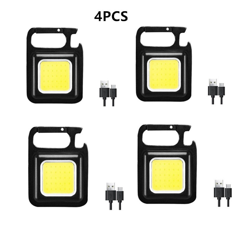Thumbnail: Mini LED 500mah Cold White Work Light Portable Pocket Flashlight Keychains USB 