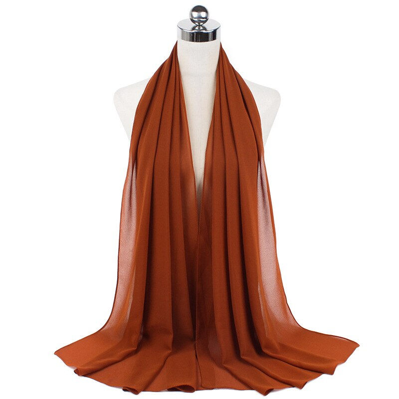 Thumbnail: New Premium Plain Chiffon Scarf Muslim Hijab Instant Shawl Soft Ball Bubble Chi