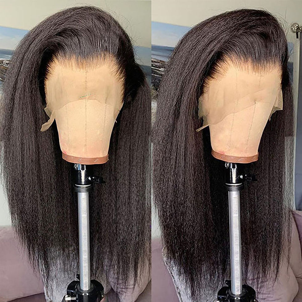 Thumbnail: Lace Front Wigs Kinky Straight Human Hair Wig HD Transparent Yaki Straight Lace