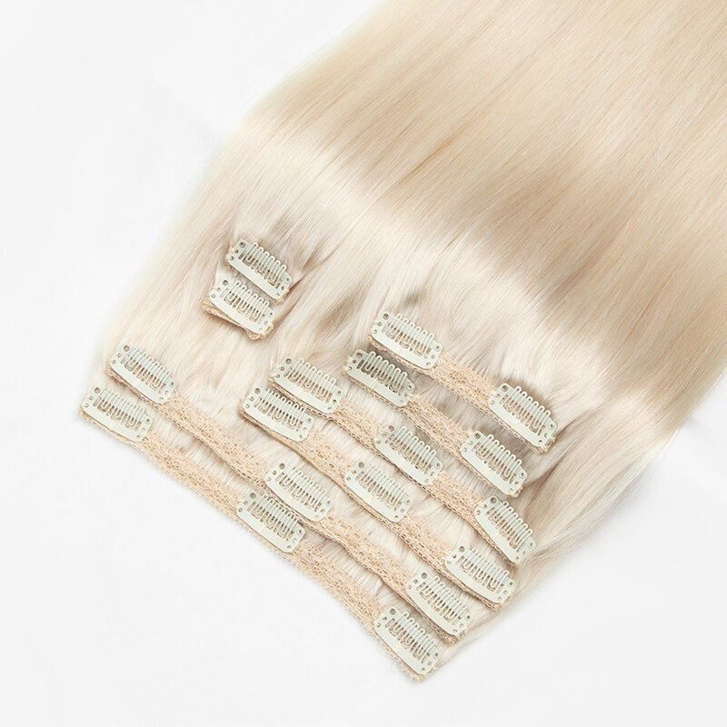 Thumbnail: Blonde Hair Extension Clip In Hair Extension Human Hair Natural Mega Hair Tic T