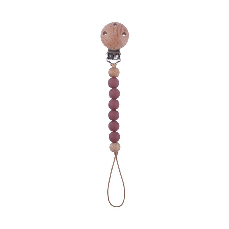 Thumbnail: Beech Silicone Chew Beads Pacifier Clips Dummy Chain Newborn Soother Clips Nipp