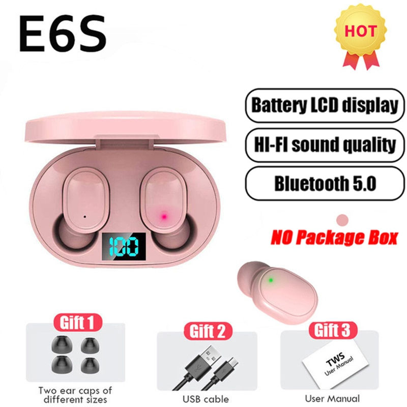 Thumbnail: TWS E6S Bluetooth Earphones Wireless bluetooth headset Noise Cancelling Headset