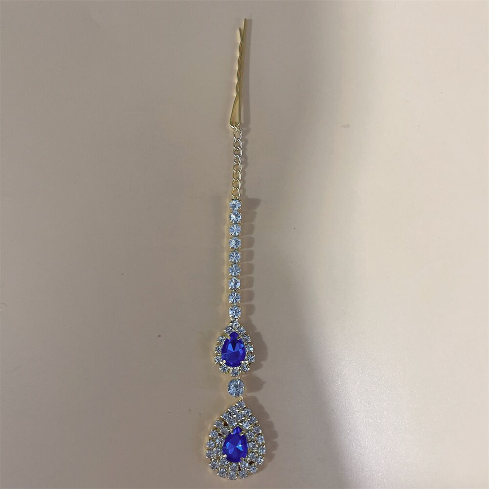 Thumbnail: Simple Fashion Water Drop Pendant Forehead Chain Boho Bride Wedding Shiny Rhine