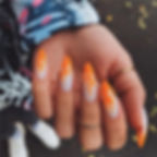 Thumbnail: 24pcs Simple Style Nail Art Colorful Lines Fake Nails In Shape Of Water Drop Pr