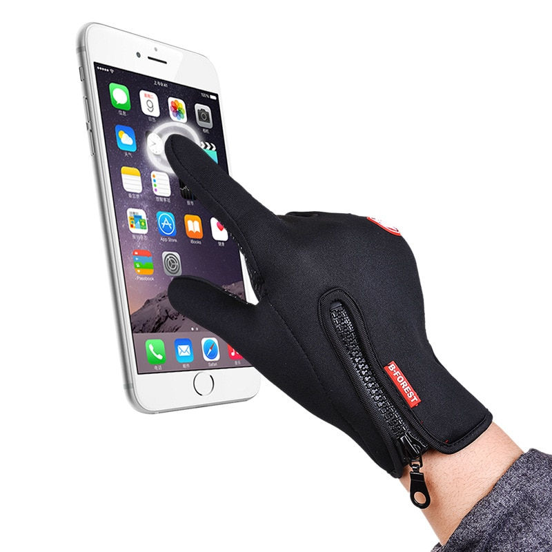 Thumbnail: Thermal Winter Gloves Touchscreen Cycling Gloves Full Finger Windproof Motorcyc