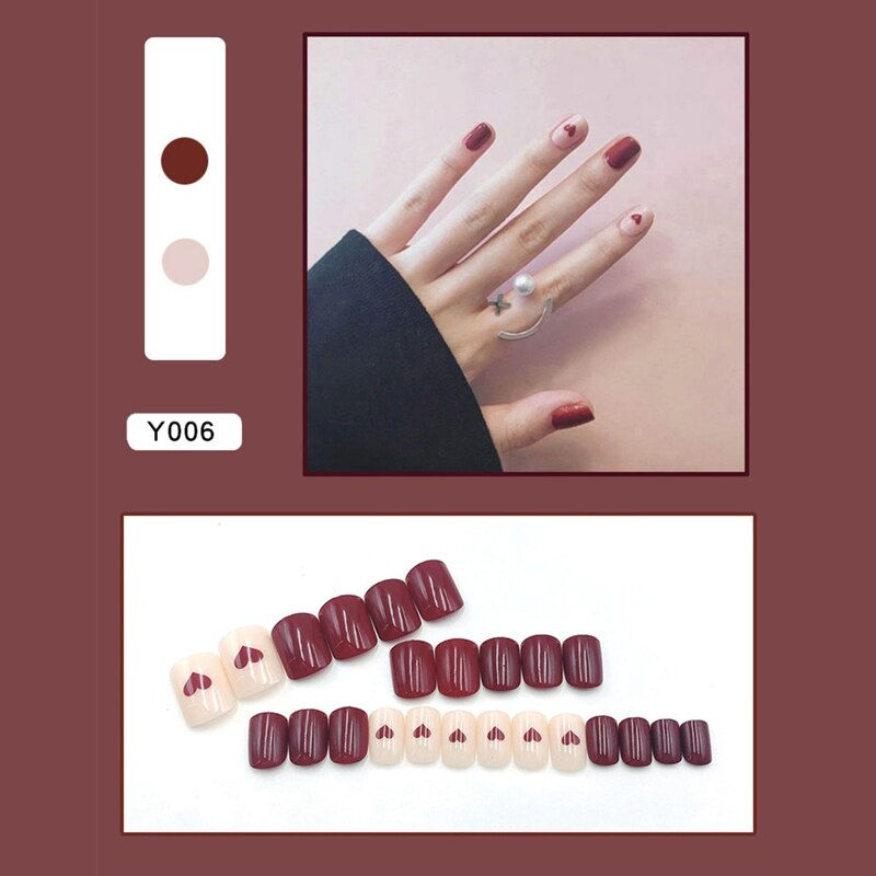 Thumbnail: 24pcs Lovely Girl Nail Art Wearable Press On Fake Nails Tips Full Finished Fals