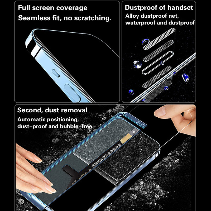 Thumbnail: Full Cover Tempered Glass For iPhone 14 13 12 11 Pro Max Screen Protector iPhon
