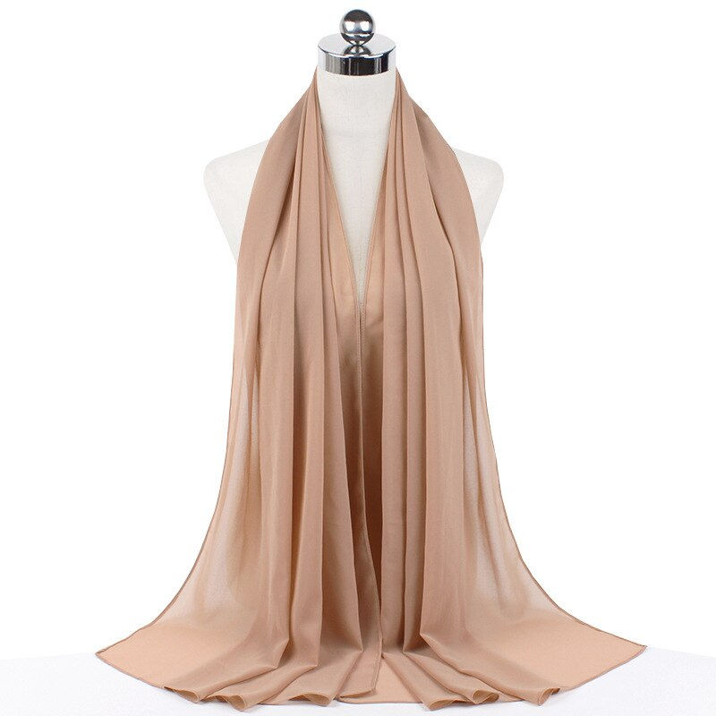 Thumbnail: New Premium Plain Chiffon Scarf Muslim Hijab Instant Shawl Soft Ball Bubble Chi