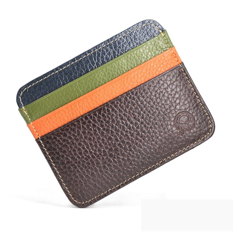 Thumbnail: Retro First Layer Genuine Leather Card Bag with 7 Card Slot Super Thin 100% Rea