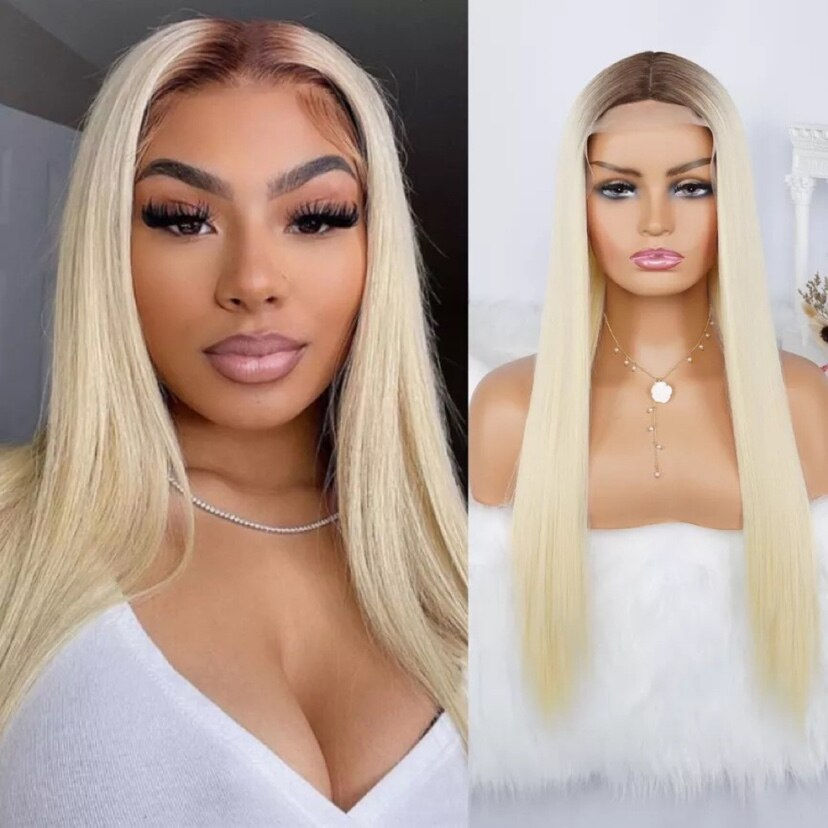 Thumbnail: Burgundy Straight Wig Red 99J Wine Red Wigs For Women Synthetic Glueless Wig Pr